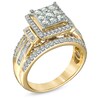 Thumbnail Image 1 of 1.25 CT. T.W. Princess-Cut Composite Diamond Frame Engagement Ring in 10K Gold