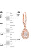 Pear-Shaped Morganite and 0.17 CT. T.W. Diamond Frame Drop Earrings in 10K Rose Gold