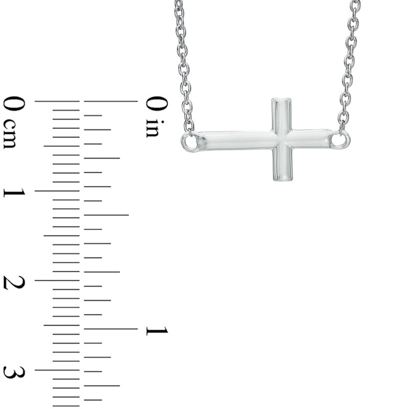 Sideways Cross Necklace and Bracelet Set in Sterling Silver