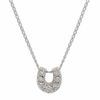 Thumbnail Image 0 of TEENYTINY™ Diamond Accent Horseshoe Pendant in Sterling Silver - 17"