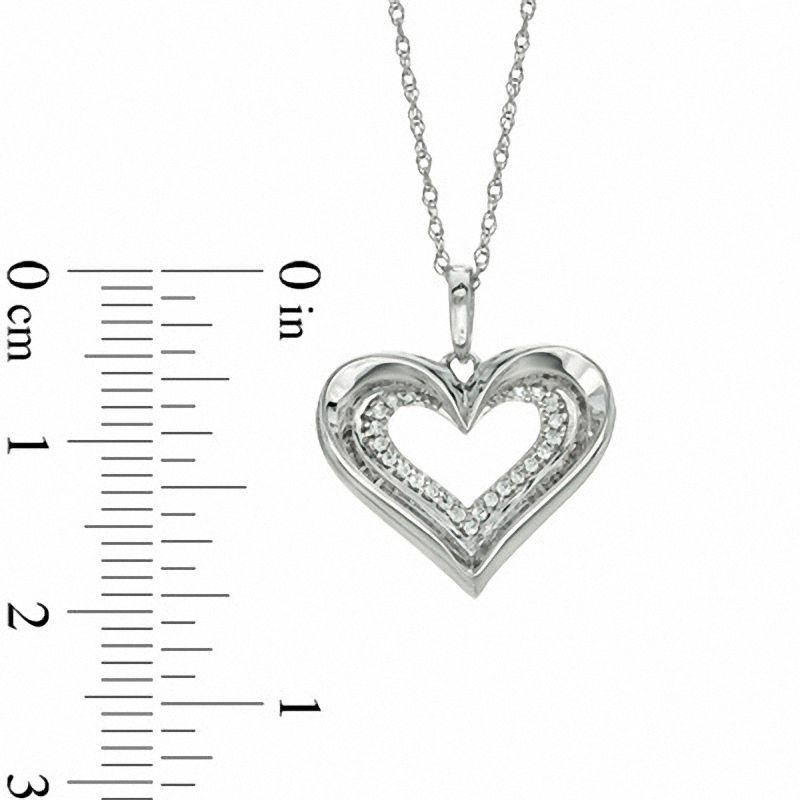 The Heart Within™ 0.10 CT. T.W. Diamond Heart Pendant in 10K White Gold