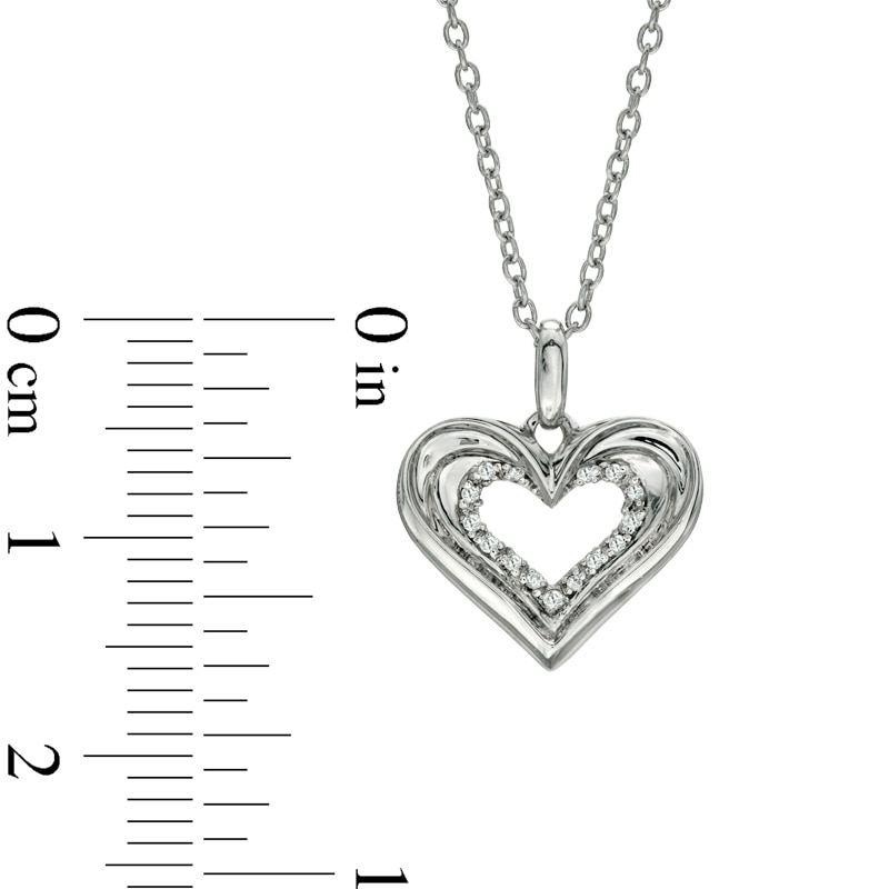 Main Image 2 of Diamond Accent Heart Pendant in Sterling Silver