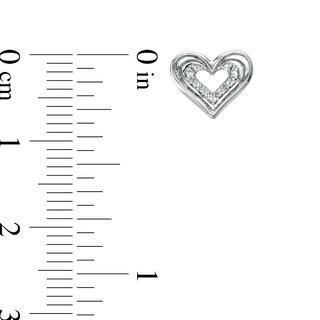 Diamond Accent Heart Stud Earrings in Sterling Silver