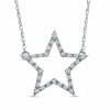 Thumbnail Image 1 of 0.12 CT. T.W. Diamond Star Necklace in Sterling Silver