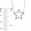Thumbnail Image 2 of 0.12 CT. T.W. Diamond Star Necklace in Sterling Silver