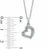 Diamond Accent Tilted Heart Pendant in Sterling Silver