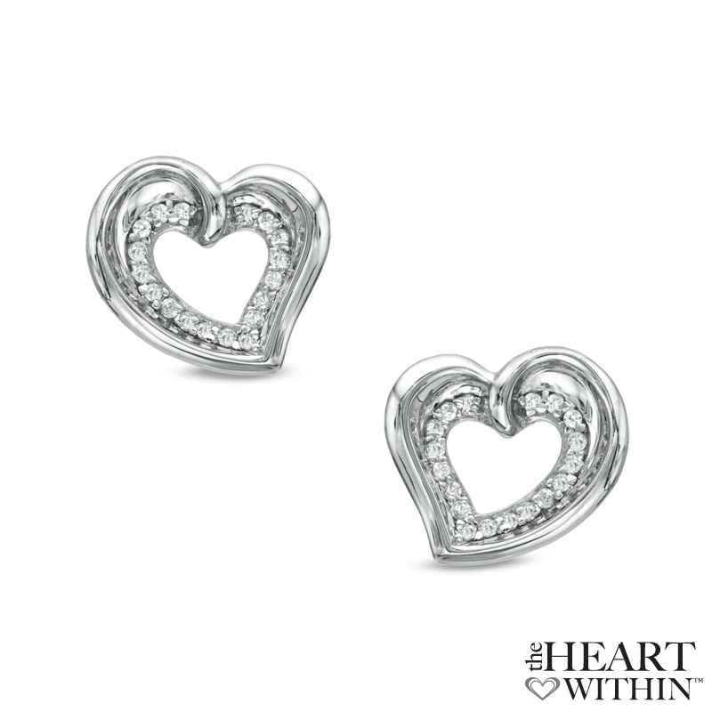 The Heart Within™ Diamond Accent Heart Stud Earrings in Sterling Silver