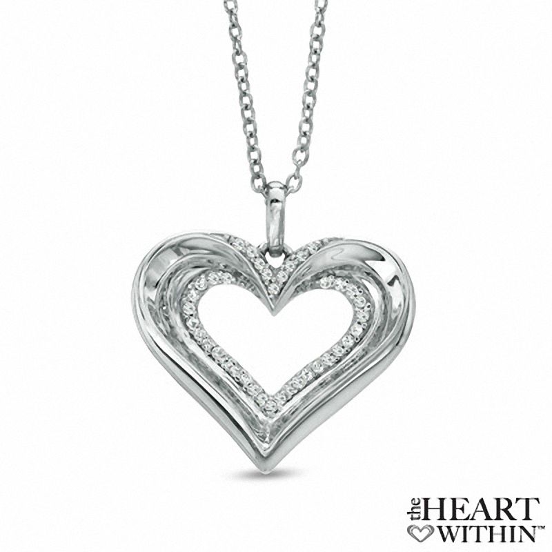 CT. T.W. Diamond Heart Pendant in Sterling Silver