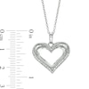 Thumbnail Image 2 of 0.15 CT. T.W. Diamond Heart Pendant in Sterling Silver
