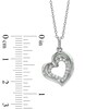 0.15 CT. T.W. Diamond Tilted Heart Pendant in Sterling Silver