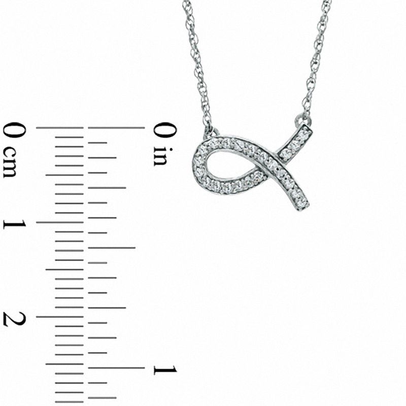 0.10 CT. T.W. Diamond Ichthys Necklace in Sterling Silver
