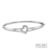 Diamond Accent Heart Bangle in Sterling Silver