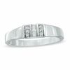 Thumbnail Image 0 of Baguette and Round Diamond Accent Ring in 10K White Gold