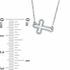 Thumbnail Image 1 of 0.16 CT. T.W. Diamond Sideways Gothic-Style Cross Necklace in Sterling Silver