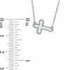 Thumbnail Image 2 of 0.16 CT. T.W. Diamond Sideways Gothic-Style Cross Necklace in Sterling Silver