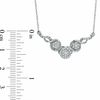 Thumbnail Image 2 of 0.33 CT. T.W. Diamond Three Stone Cluster Chevron Necklace in Sterling Silver