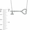 Thumbnail Image 1 of 0.10 CT. T.W. Diamond Sideways Heart-Top Key Necklace in Sterling Silver