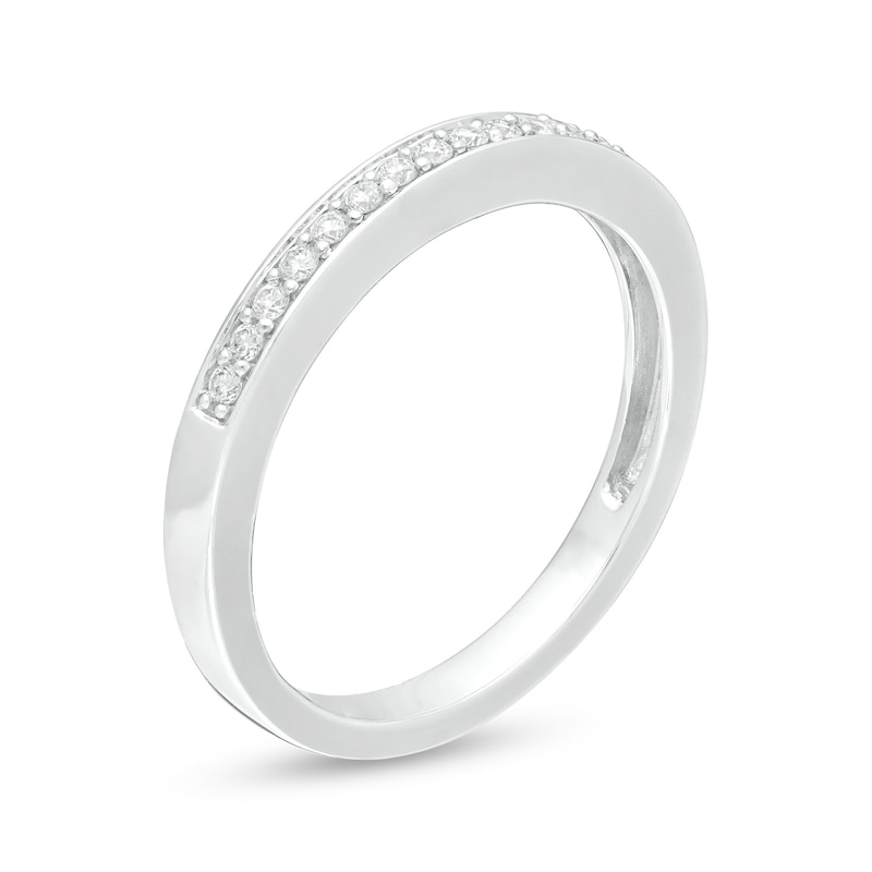 Main Image 3 of 0.12 CT. T.W. Diamond Vintage-Style Anniversary Band in 14K White Gold