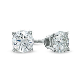 Celebration Canadian Ideal 0.30 CT. T.W. Diamond Solitaire Stud Earrings in 14K White Gold (I/I1)