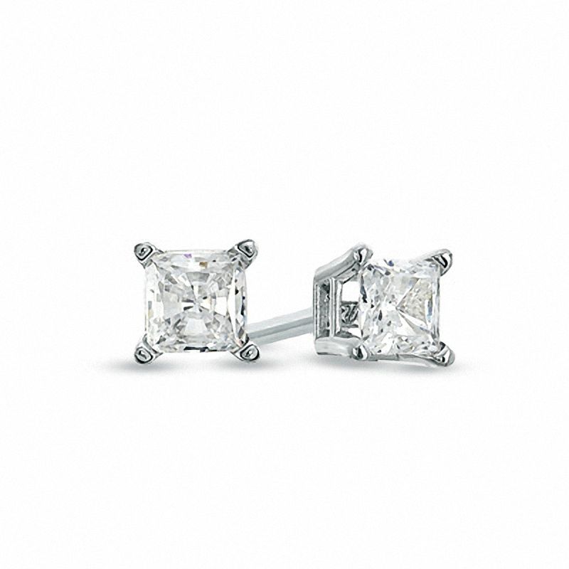 Celebration Canadian Grand™ 0.50 CT. T.W. Princess-Cut Diamond Solitaire Earrings in 14K White Gold (H-I/I1)