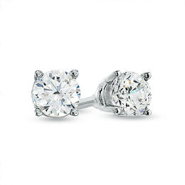 Celebration Canadian Ideal 0.50 CT. T.W. Certified Diamond Solitaire Stud Earrings in 14K White Gold (H-I/I1)