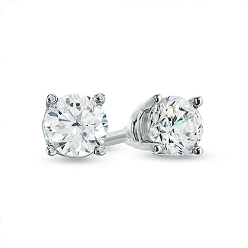 Elegant 0.50 Ct Round White Diamond Stud Earrings 14k White Gold Finish 