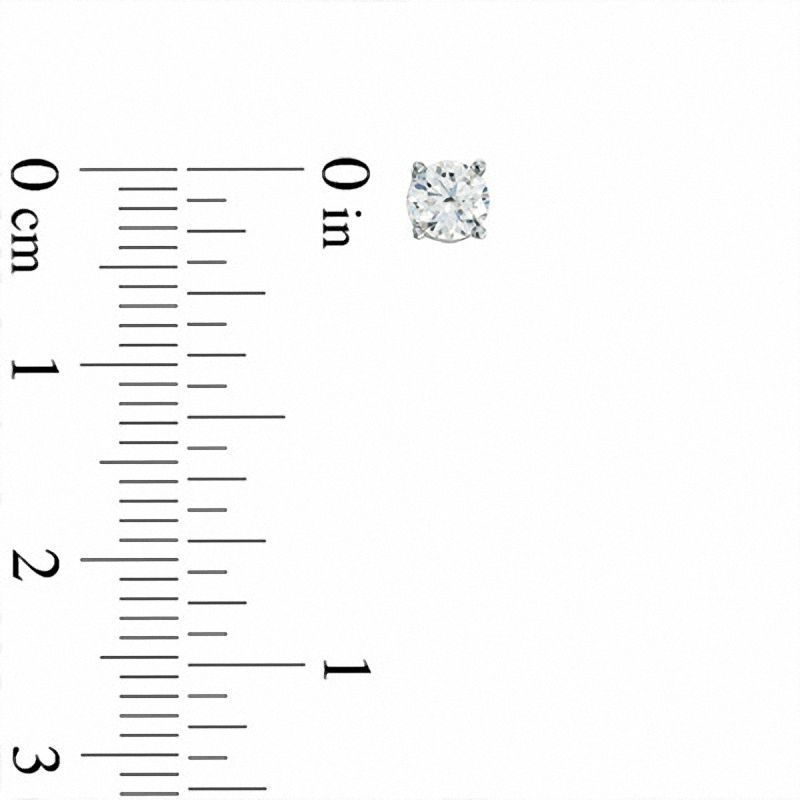 Main Image 2 of Celebration Canadian Ideal 0.50 CT. T.W. Certified Diamond Solitaire Stud Earrings in 14K White Gold (H-I/I1)