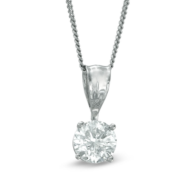 Celebration Canadian Ideal 0.50 CT. Diamond Solitaire Pendant in 14K White Gold (I/I1)|Peoples Jewellers