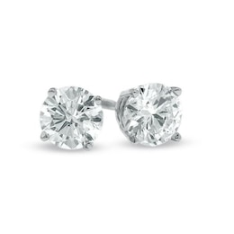 Celebration Canadian Ideal 1.00 CT. T.W. Diamond Solitaire Stud Earrings in 14K White Gold (I/I1)