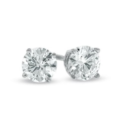 Celebration Canadian Ideal 1.00 CT. T.W. Certified Diamond Solitaire Stud Earrings in 14K White Gold (I/I1)