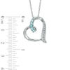 Thumbnail Image 2 of Aquamarine and Diamond Accent Looping Heart Pendant in Sterling Silver