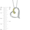 Thumbnail Image 1 of Peridot and Diamond Accent Looping Heart Pendant in Sterling Silver