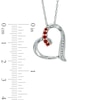 Thumbnail Image 1 of Garnet and Diamond Accent Looping Heart Pendant in Sterling Silver