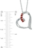 Thumbnail Image 2 of Garnet and Diamond Accent Looping Heart Pendant in Sterling Silver