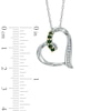 Thumbnail Image 1 of Lab-Created Emerald and Diamond Accent Looping Heart Pendant in Sterling Silver