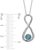 Thumbnail Image 2 of 5.5mm Aquamarine and Diamond Accent Infinity Pendant in Sterling Silver