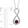 Thumbnail Image 1 of 5.5mm Garnet and Diamond Accent Infinity Pendant in Sterling Silver