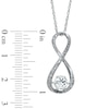 Thumbnail Image 1 of 5.5mm Lab-Created White Sapphire and Diamond Accent Infinity Pendant in Sterling Silver