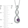 Thumbnail Image 1 of 5.5mm Amethyst and Diamond Accent Twist Pendant in Sterling Silver