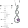 5.5mm Amethyst and Diamond Accent Twist Pendant in Sterling Silver