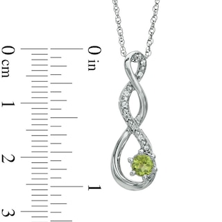 5.5mm Peridot and Diamond Accent Twist Pendant in Sterling Silver