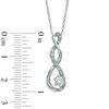 5.5mm Lab-Created White Sapphire and Diamond Accent Twist Pendant in Sterling Silver