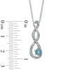 Thumbnail Image 2 of 5.5mm Aquamarine and Diamond Accent Twist Pendant in Sterling Silver