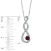 Thumbnail Image 2 of 5.5mm Garnet and Diamond Accent Twist Pendant in Sterling Silver