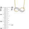 Thumbnail Image 1 of 0.10 CT. T.W. Diamond Sideways Infinity Necklace in 10K Gold