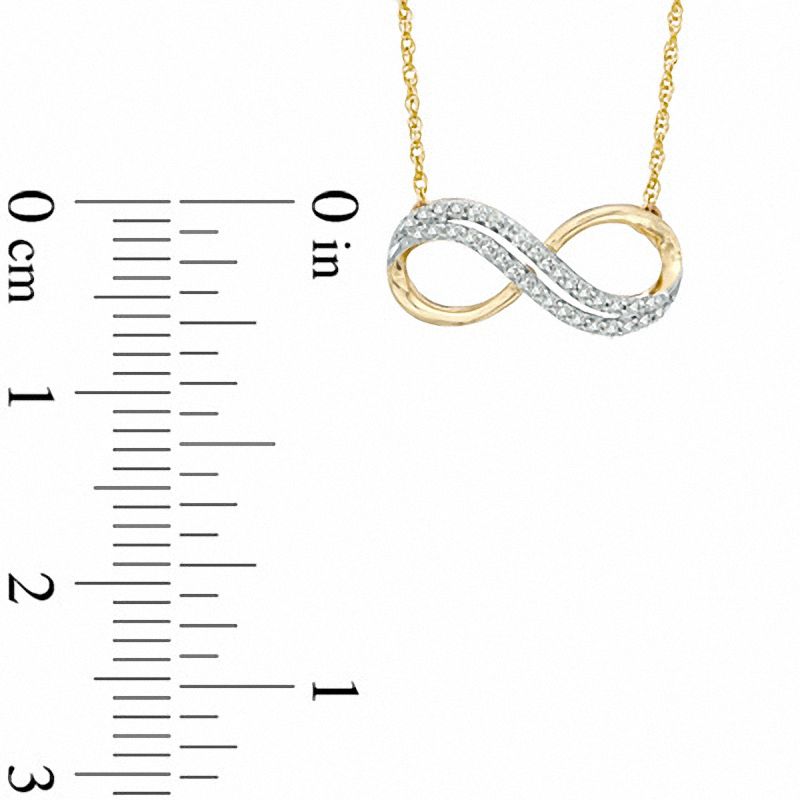 0.10 CT. T.W. Diamond Sideways Infinity Necklace in 10K Gold
