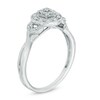 Thumbnail Image 1 of 0.10 CT. T.W. Composite Diamond Flower with Pavé Sides Promise Ring in 10K Gold