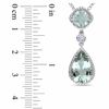 Thumbnail Image 1 of Green Quartz and Lab-Created White Sapphire Double Drop Pendant in Sterling Silver