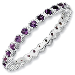 Stackable Expressions™ Amethyst Eternity Band in Sterling Silver