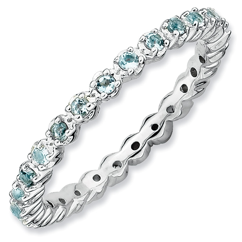 Stackable Expressions™ Aquamarine Eternity Band in Sterling Silver